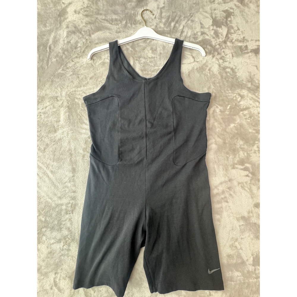 Nike Womens Essential Unitard Bodysuit Black Sleeveless Romper Large CJ2291-010